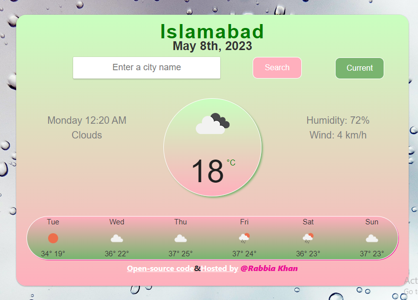 Weather project preview